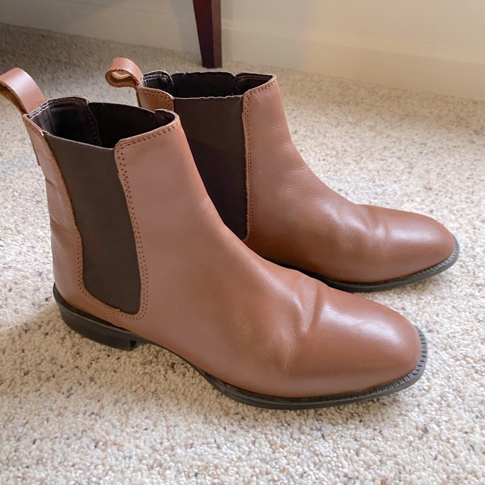 ASOS Tan Leather Chelsea Ankle Boots
